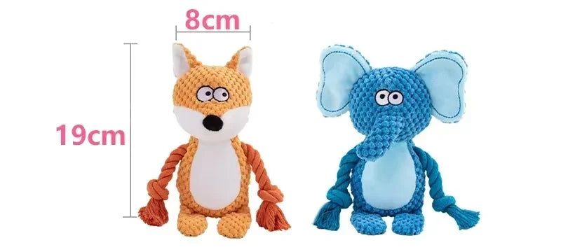 SniffWaggleNWalk™ TitanTuff RopePals – Squeaky Plush Dog Toy with Rope Arms & Legs