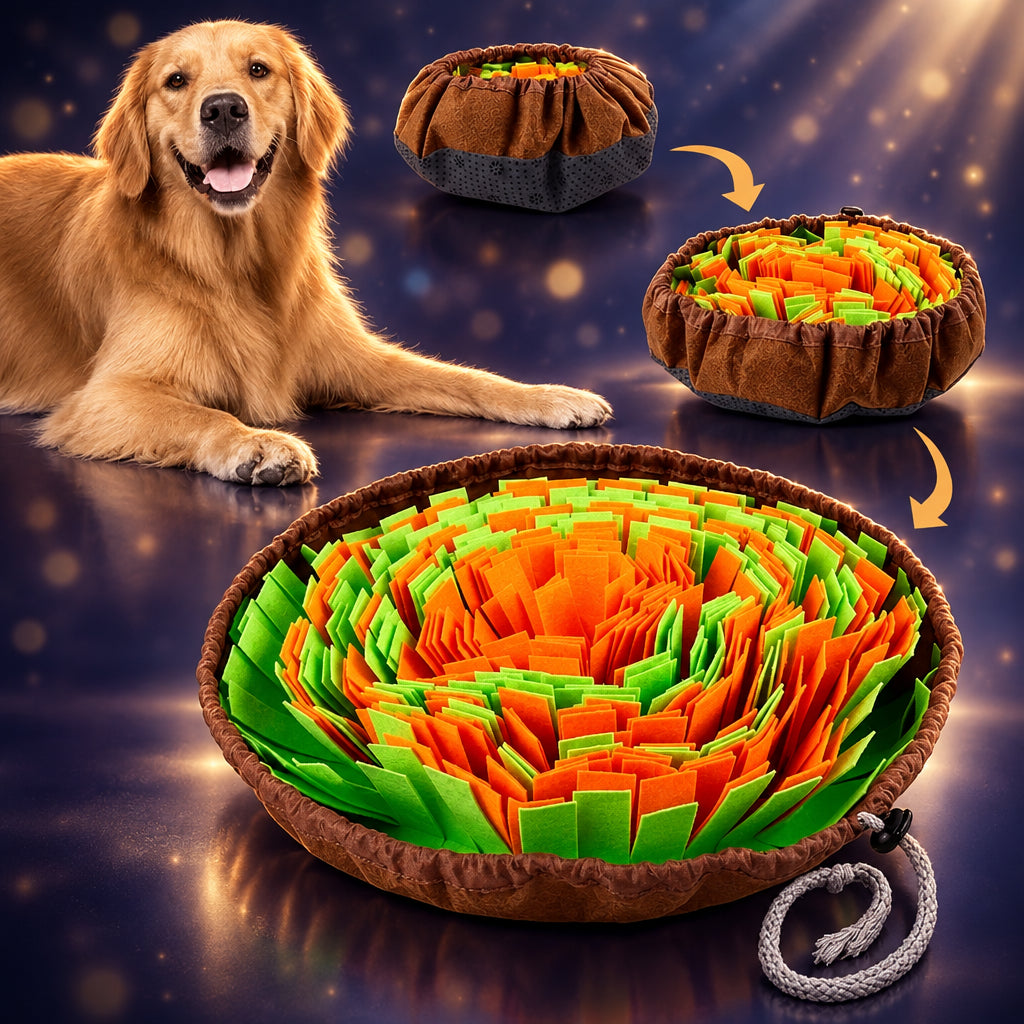 Felt snuffle mat for dogs, SniffNest washable slow feeder, view 1