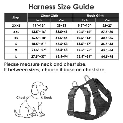 Breathable mesh dog car harness vest, front view