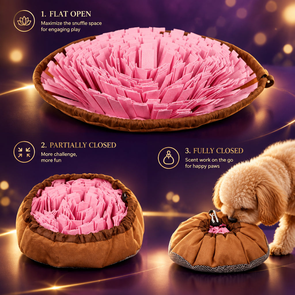 Felt snuffle mat for dogs, SniffNest washable slow feeder, view 3