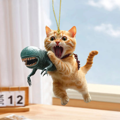 Cat Car Hanging Pendant – Flat Acrylic Rearview Charm