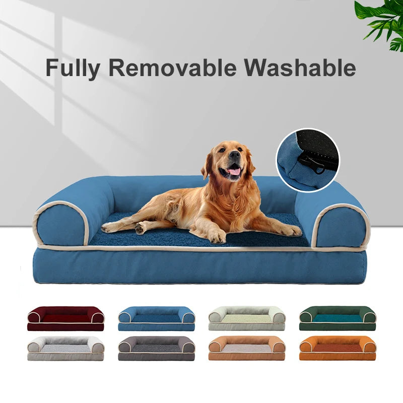 SniffWaggleNWalk™️ Pet Dog Sofa Square Bed - Sniff Waggle And Walk