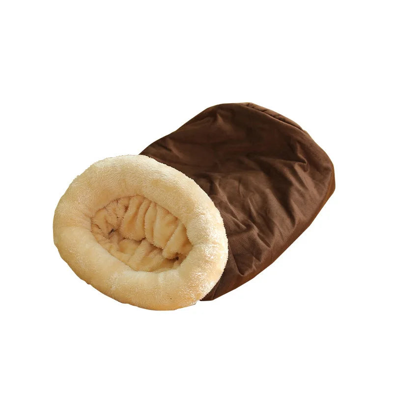 Soft cat bed nest with high-elastic cloud-like plush fabric