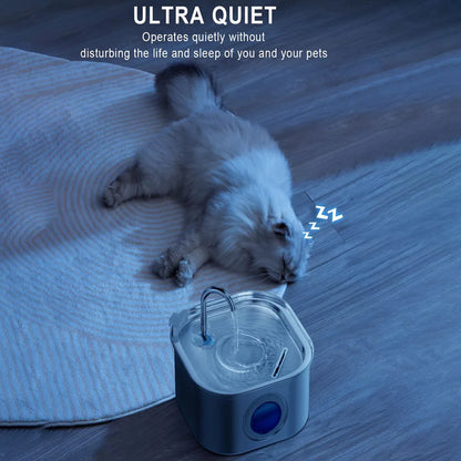 PawBrook™ Stainless Steel Cat Water Fountain — 3.2L, Sensor-Activated, Quiet, Water-Level Window