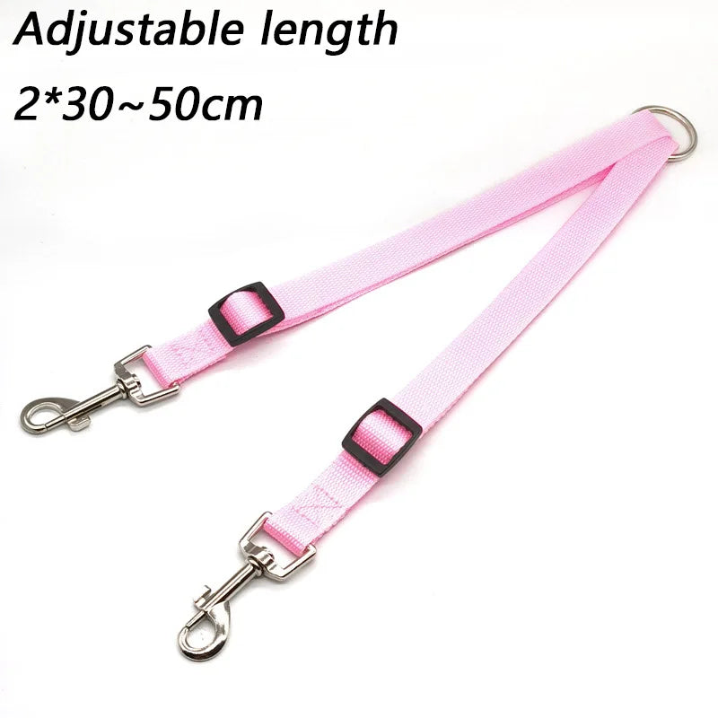 TwinWalk™ fixed 40cm two-dog lead coupler — full colour range including Black, Red, Blue, Army Green, Purple, Pink, Lake Blue