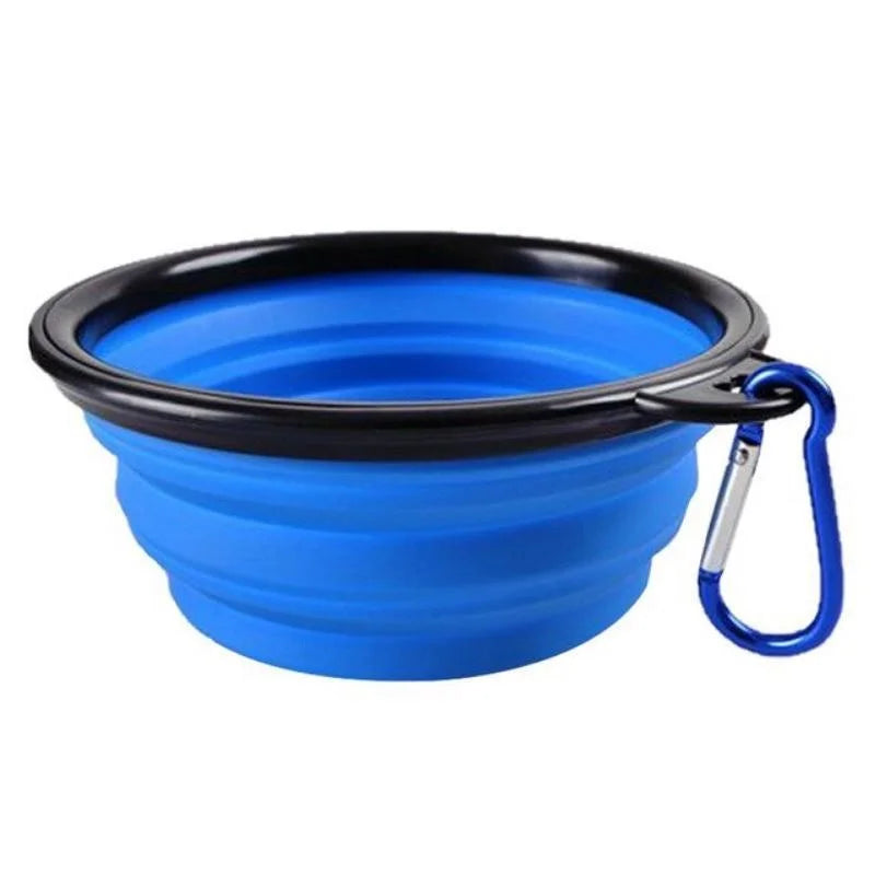 Sniffwagglenwalk™ Portable Silicone folding Dog Bowl With Carabiner. - Sniff Waggle And Walk