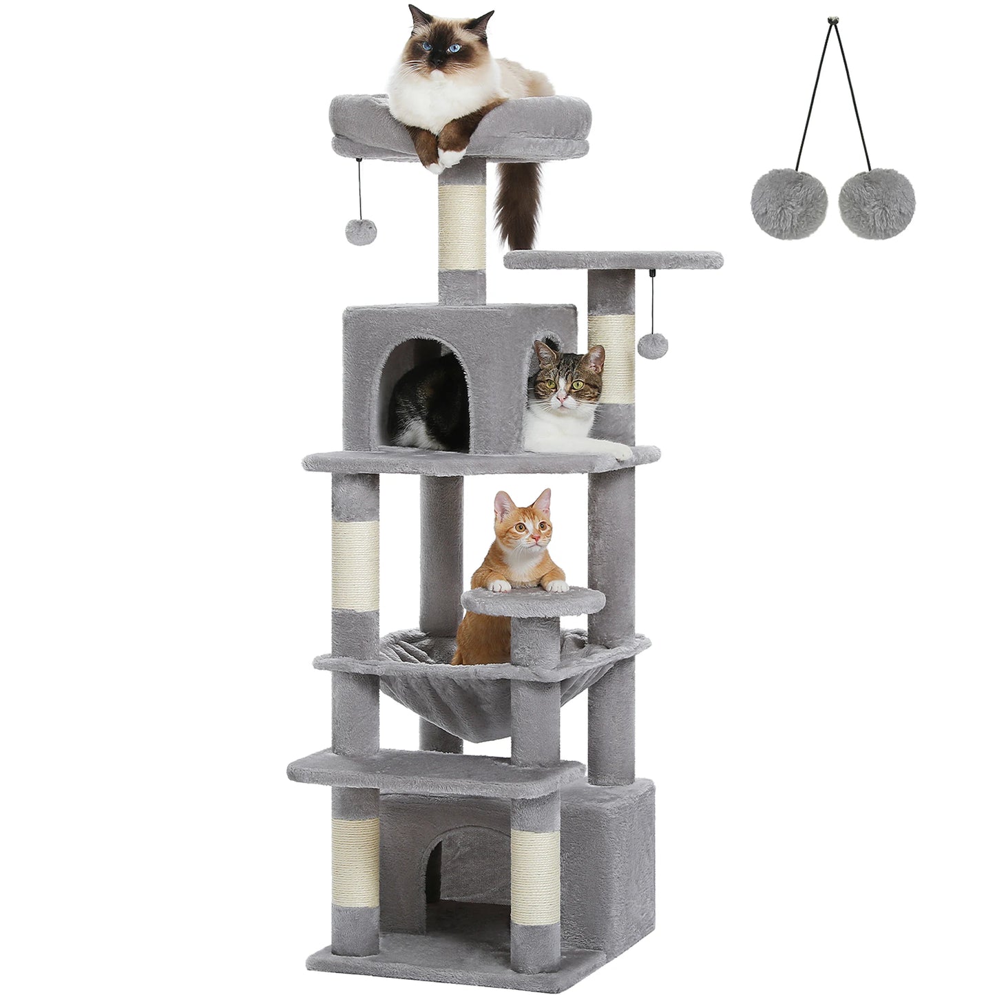 Custom 72” Premium Cat Tree Tower for Large Breeds – Exclusive Luxury Playground for Scratching, Climbing & Napping-Sniffwaggleandwalk™