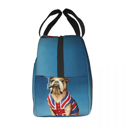 SniffWaggleNWalk™️! Funny British Dog English Bulldog Lunch Box tote bag. - Sniff Waggle And Walk