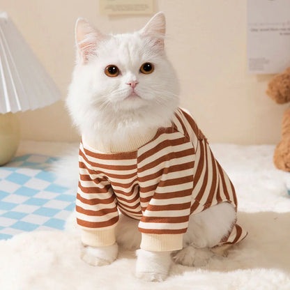 Sniffwagglenwalk™ 100% Cotton Pet Striped Jumpsuit: Sweet Pajamas - Sniff Waggle And Walk