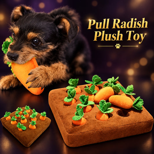 Carrot patch snuffle mat for dogs with plush pull-up carrots, view 5