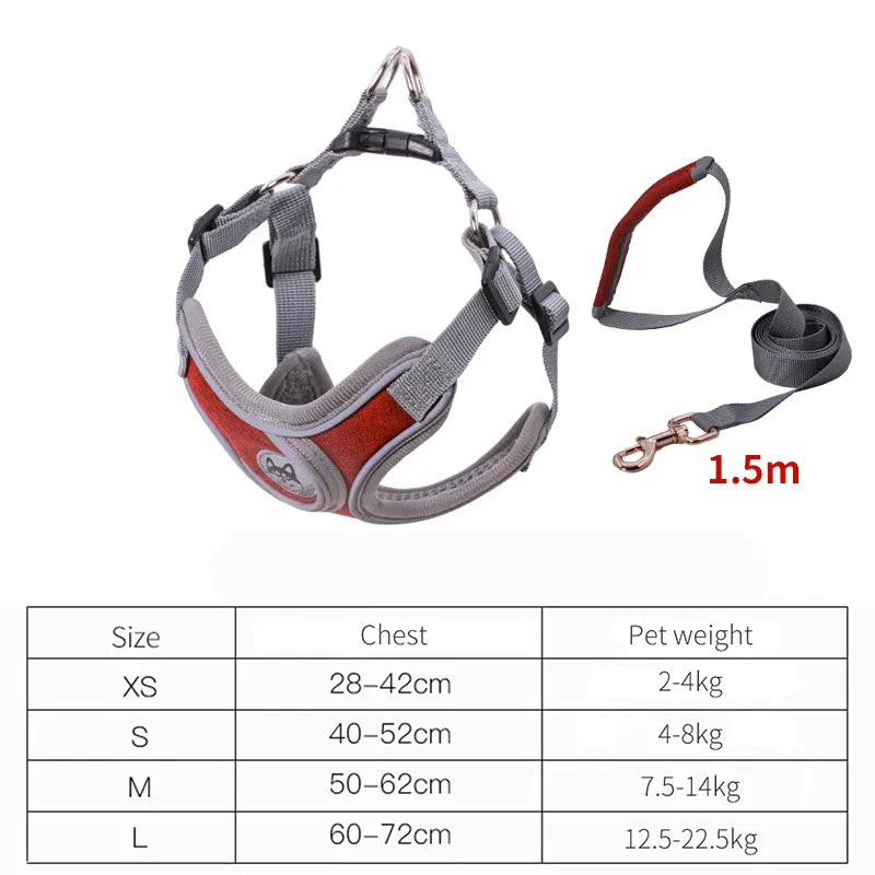 Red SafeStep™ harness only — 3M reflective yarn woven into nylon straps