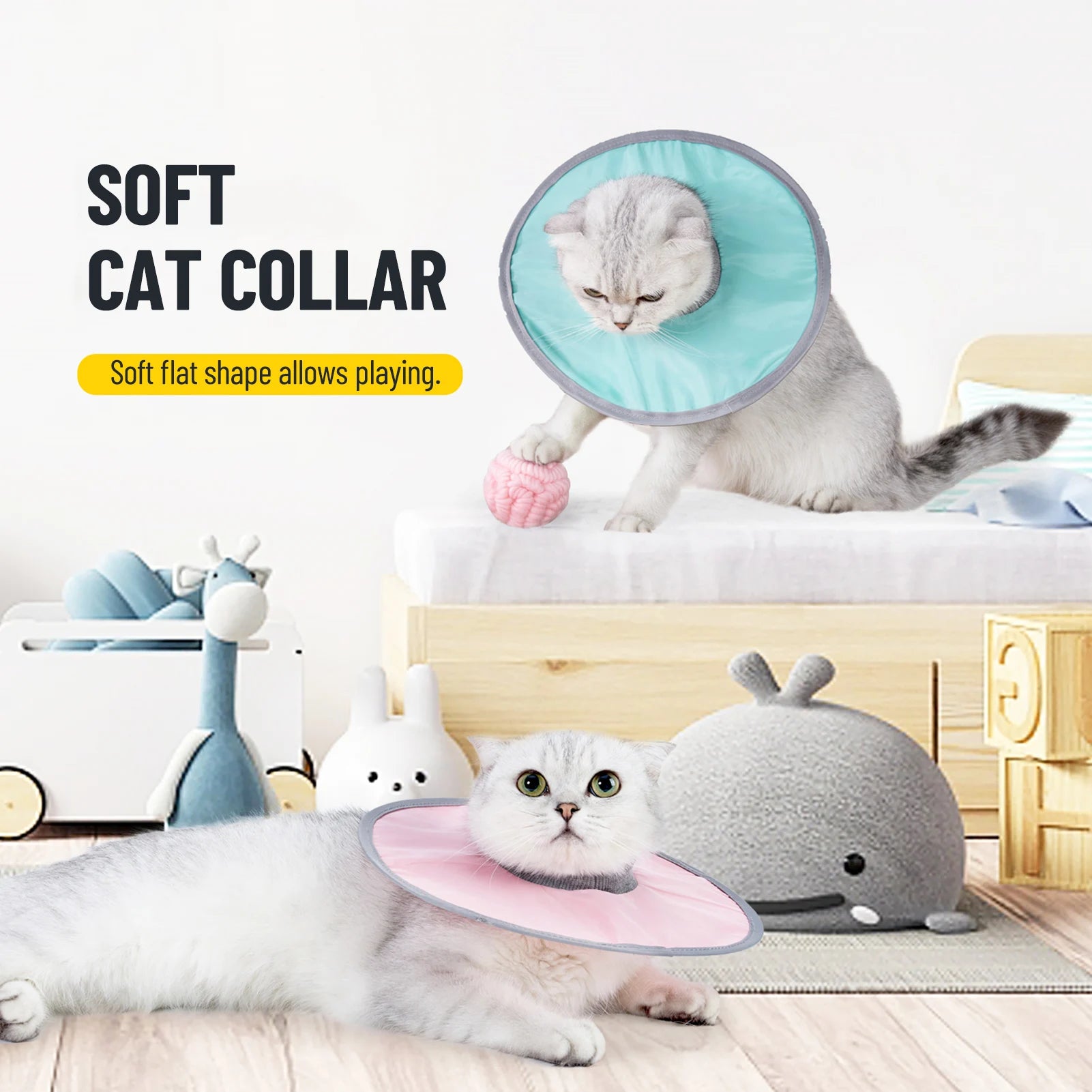 Comfortable pet recovery collar, easy to clean and lightweight