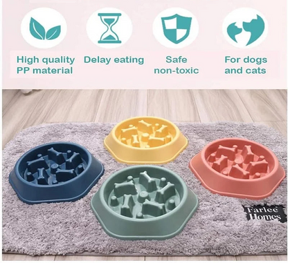 Non-slip slow feeder bowl for small dogs and puppies, 7.5 inch