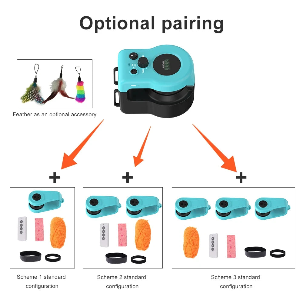 Motorized Wire Cat Chase System — Auto & Remote Modes, LCD Speed Control, USB Rechargeable | PawLure™