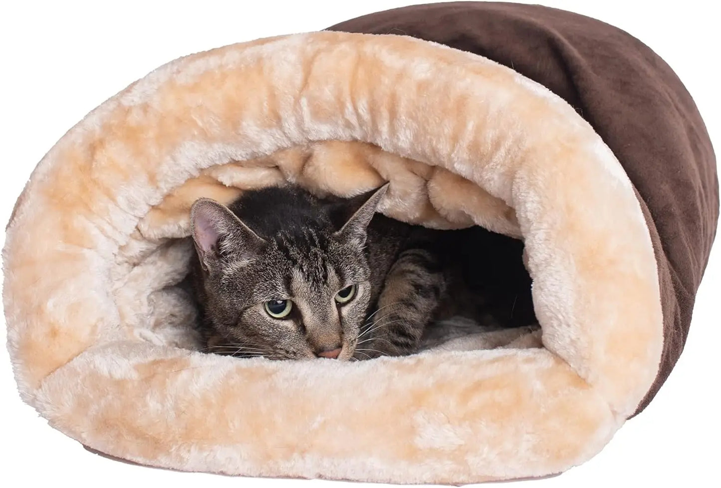 Grey cat nest, comfortable warm bed for indoor cats