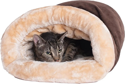 Grey cat nest, comfortable warm bed for indoor cats