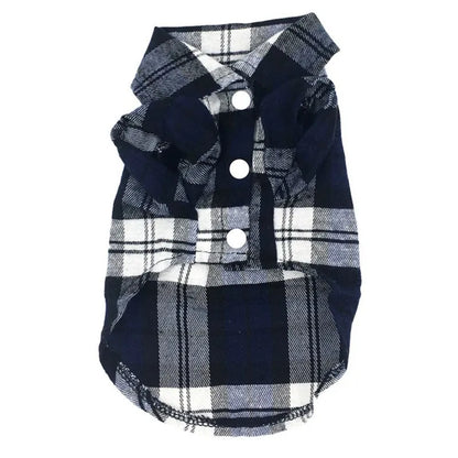 Sniffwagglenwalk™ Spring Summer Pet Shirt: British Style Plaid Dog Vest Clothes. - Sniff Waggle And Walk