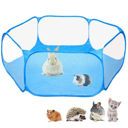 Snifwagglenwalk™ Portable Small Pet Cage: Transparent Cat and Dog Cage Tent. - Sniff Waggle And Walk