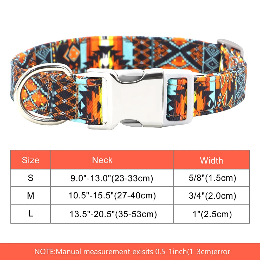 NameTag personalised dog collar blue stripe pattern on four labradors