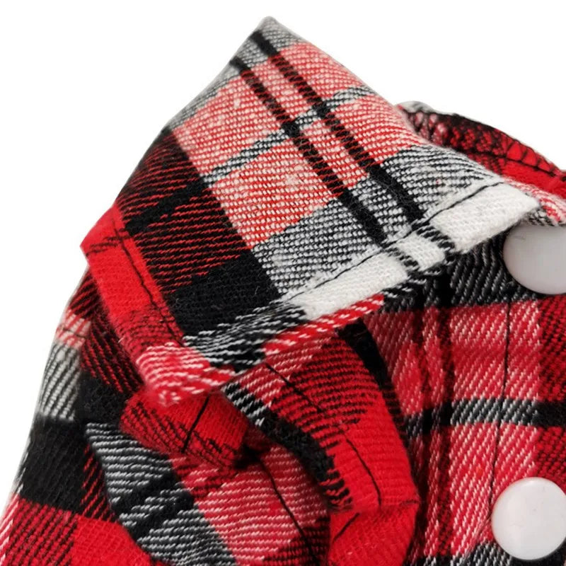 Sniffwagglenwalk™ Spring Summer Pet Shirt: British Style Plaid Dog Vest Clothes. - Sniff Waggle And Walk