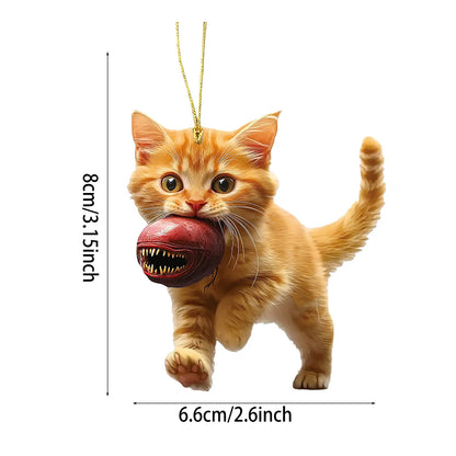 Cat Car Hanging Pendant – Flat Acrylic Rearview Charm
