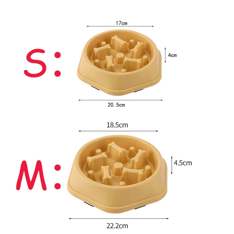 Slow eating dog bowl with raised interior, easy to clean