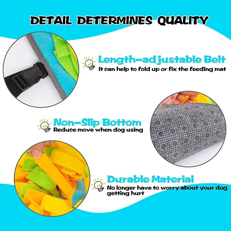 Large fleece snuffle mat for dogs, SnuffleHaven slow feeder, view 17