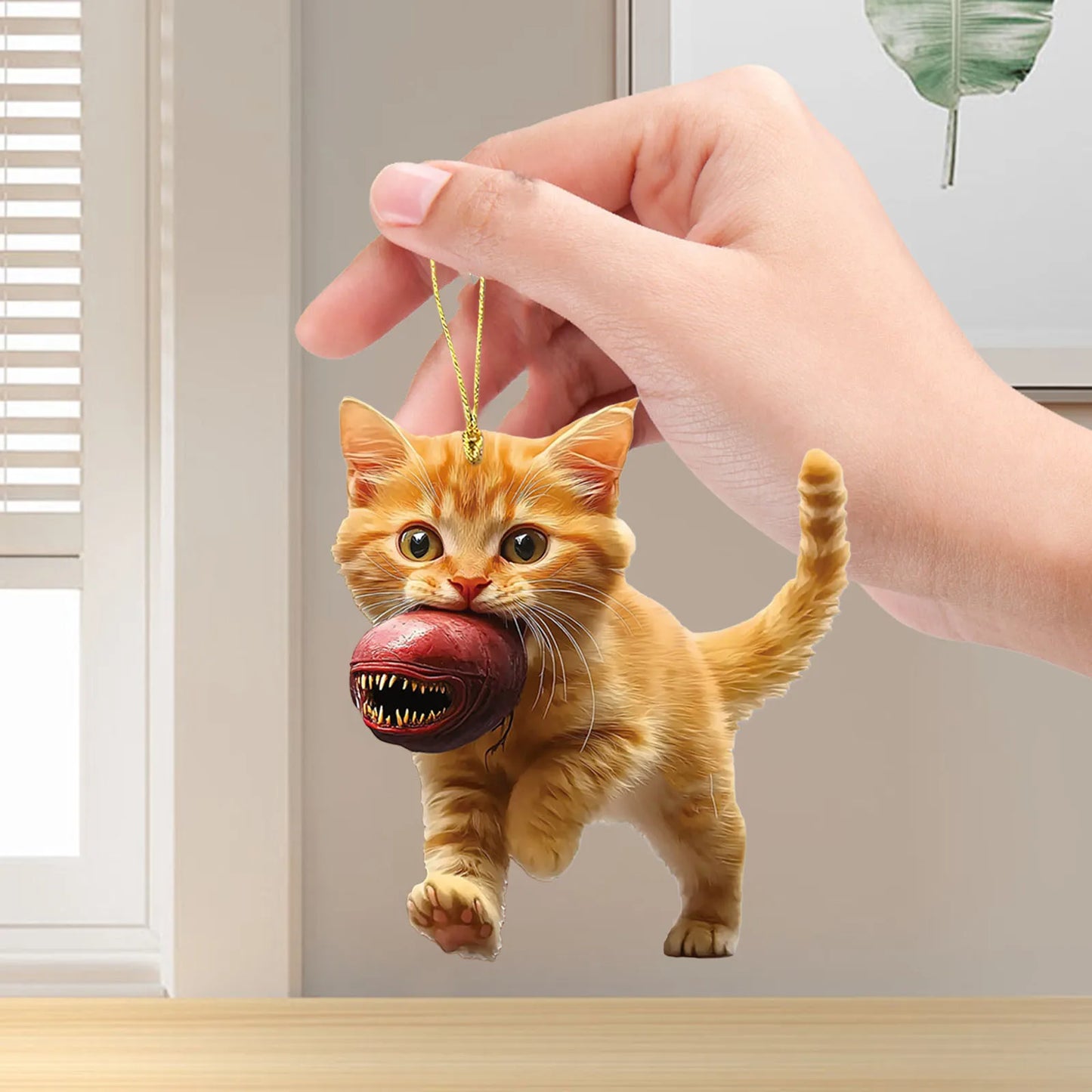 Cat Car Hanging Pendant – Flat Acrylic Rearview Charm