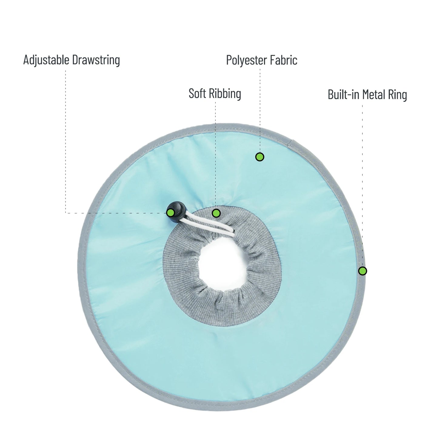 SniffWaggleNWalk soft pet collar, wound protection after surgery