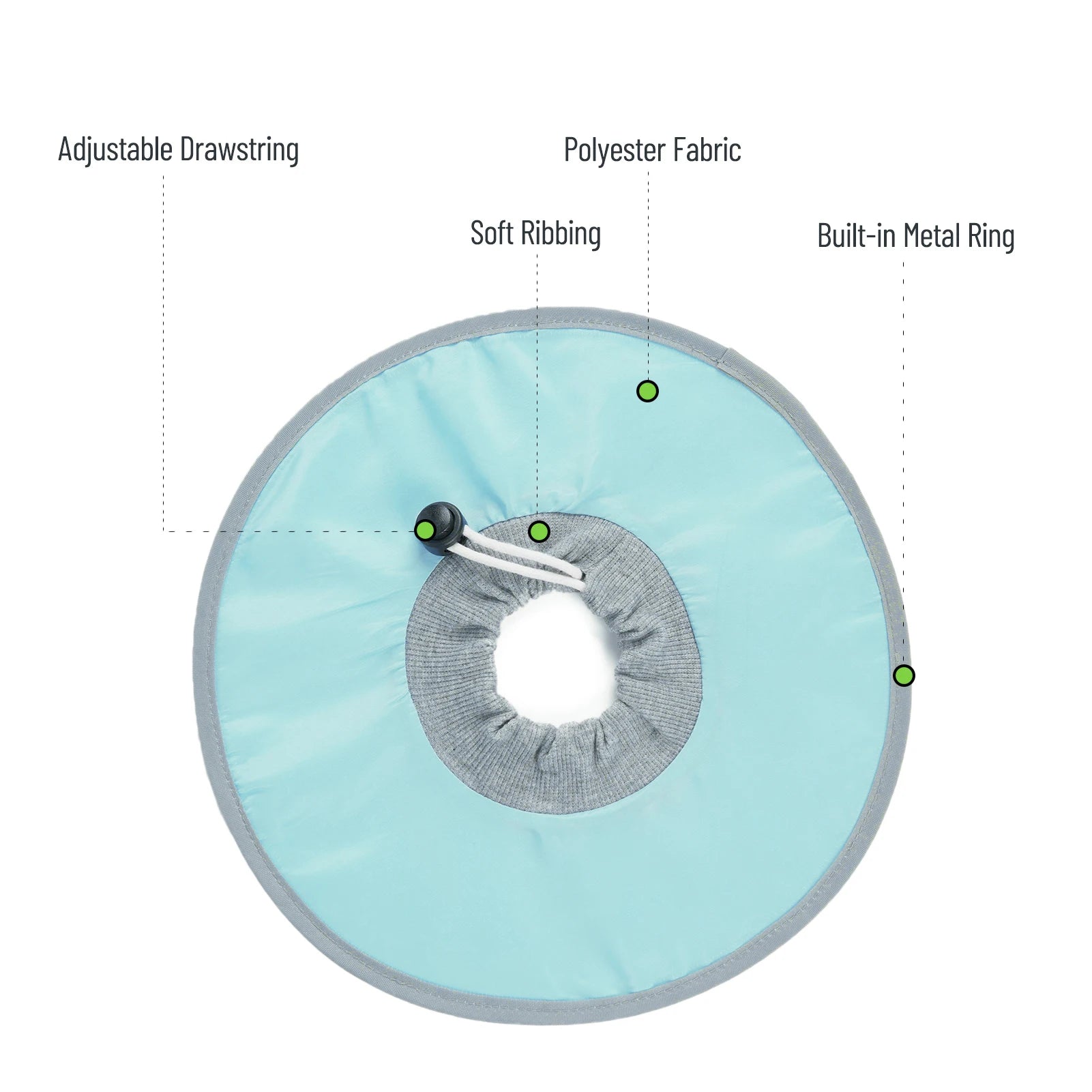 SniffWaggleNWalk soft pet collar, wound protection after surgery