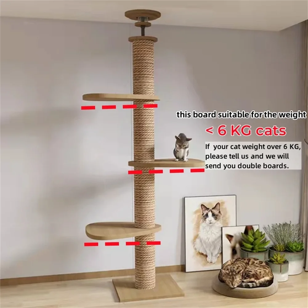 Floor-to-Ceiling Adjustable Cat Tree — Multi-Level Sisal Climbing Tower | PawTower™