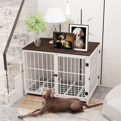 Large Wooden Dog Kennel Crate – Indoor Furniture-Style with 4-Day Delivery