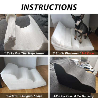 Sniffwagglenwalk™ Memory Foam Dog Sofa Stairs - Sniff Waggle And Walk