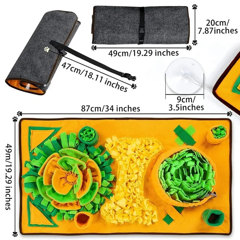 Large fleece snuffle mat for dogs, SnuffleHaven slow feeder, view 10