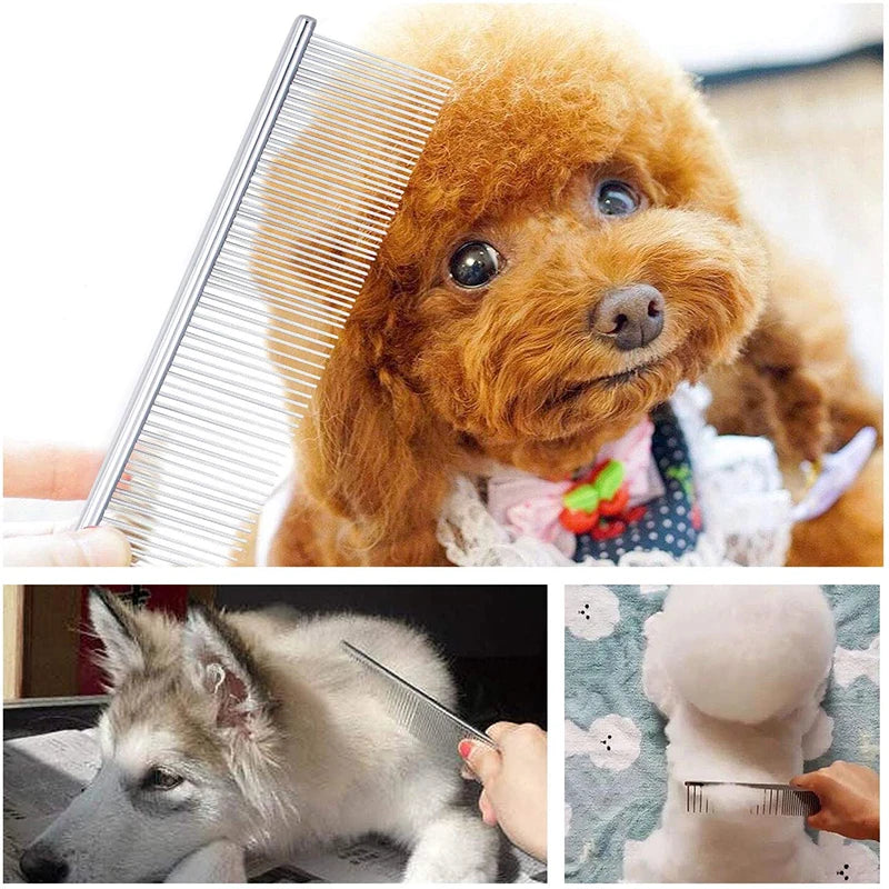 Sniffwagglewalk™ Dematting Comb Stainless Steel for Dogs and Cats Gently Removes Loose Undercoat andFleas - Sniff Waggle And Walk