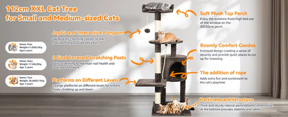 Scratch-friendly cat climbing frame with sisal rope