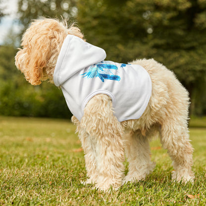 Aesthetic dog hoodie with spiritual angel number 1111 design.