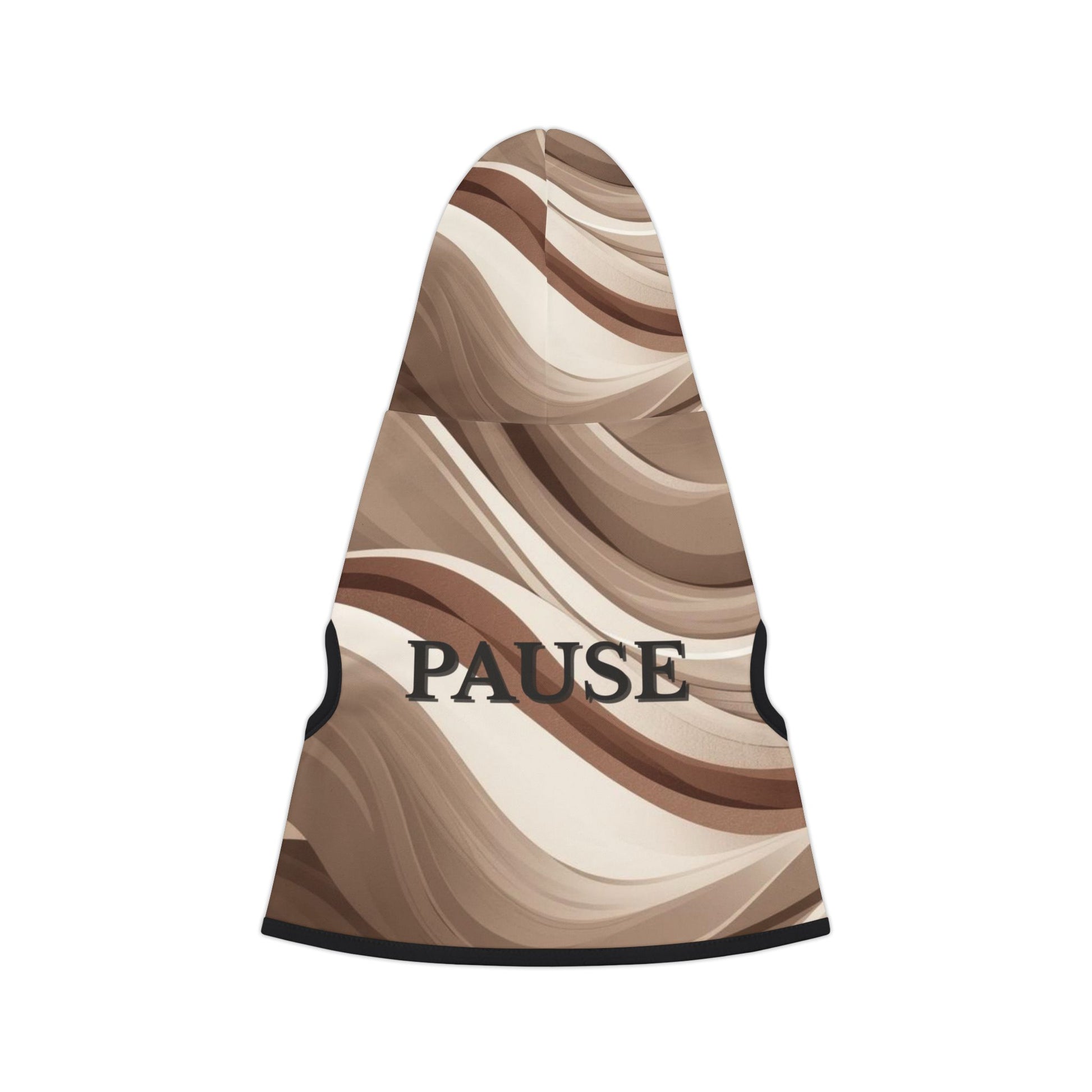 Minimalist dog hoodie with soothing abstract pattern