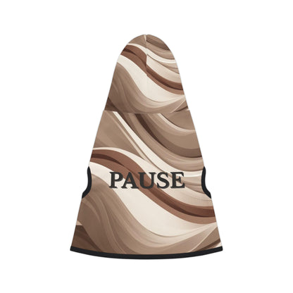Minimalist dog hoodie with soothing abstract pattern
