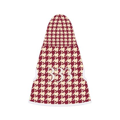 Clean minimalist dog hoodie with 333 print