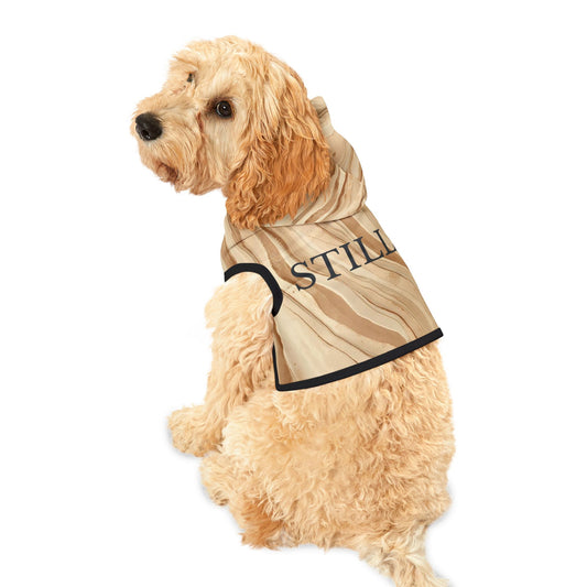 soft neutral dog hoodie with modern calm aesthetic