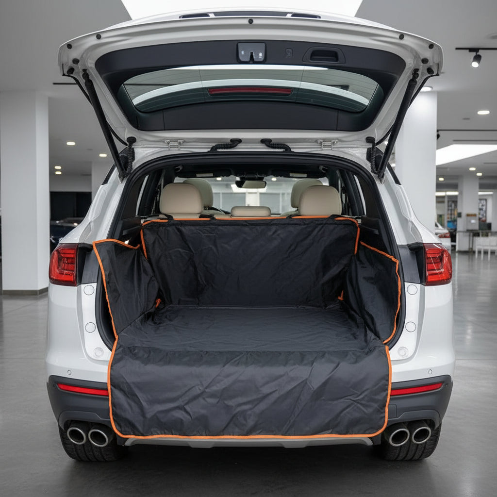 Large waterproof dog boot liner designed to fit SUVs hatchbacks and family cars
