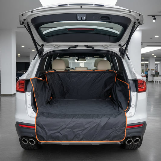 Large waterproof dog boot liner designed to fit SUVs hatchbacks and family cars