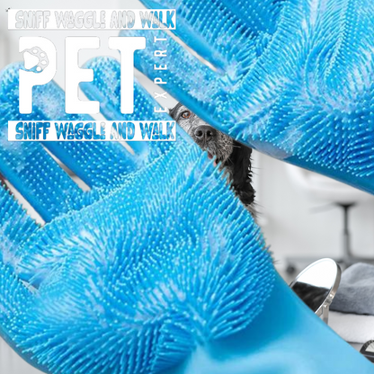 Grooming bathing Gloves by Sniffwaggleandwalk™