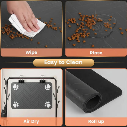 Water being poured onto DryPaws absorbent pet mat and soaking into the fabric on contact