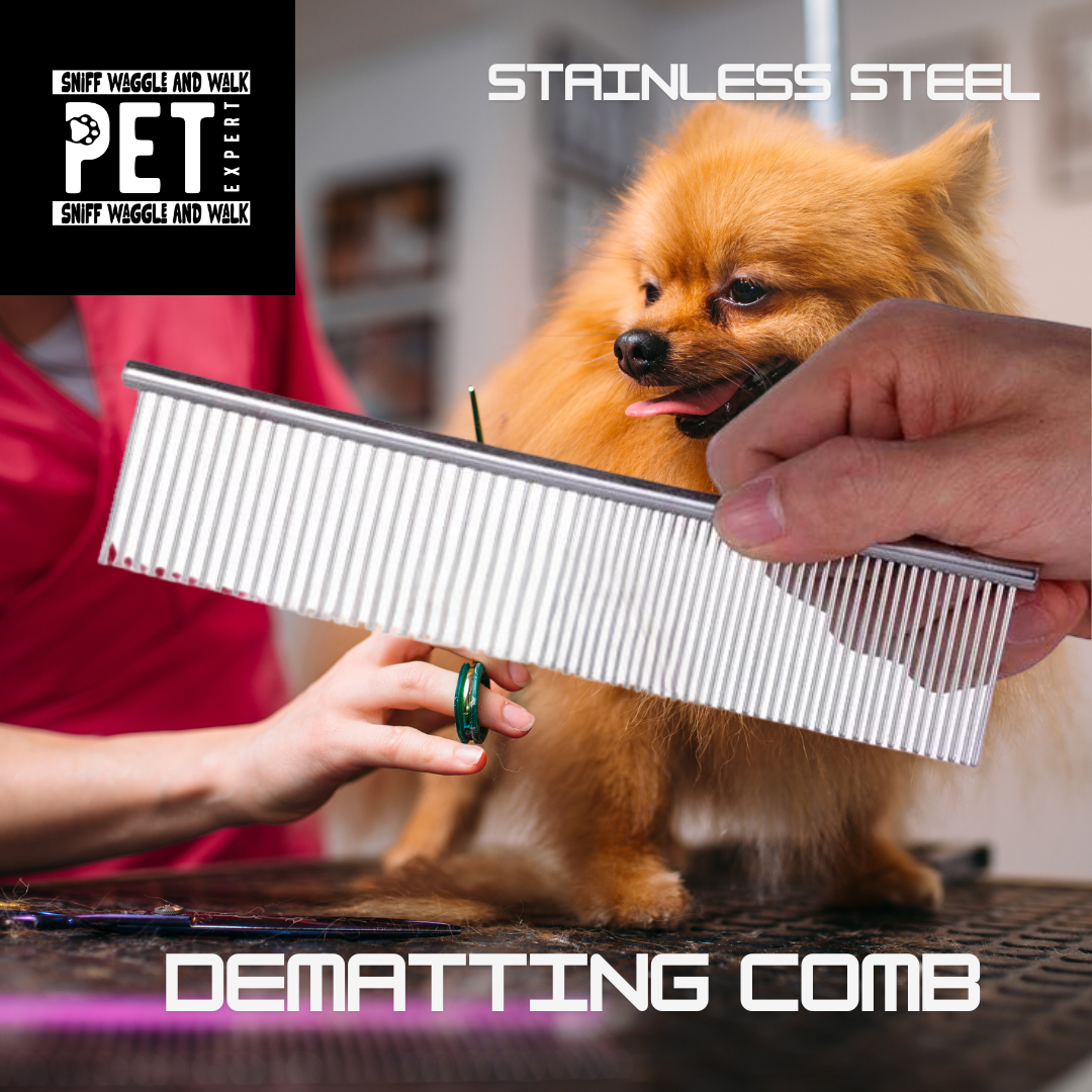 Dematting Comb Stainless Steel for Dogs and Cats Gently Removes Loose Undercoat and Fleas Sniffwaggleandwalk™