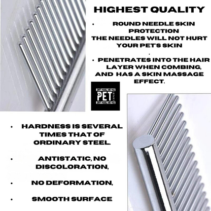 Dematting Comb Stainless Steel for Dogs and Cats Gently Removes Loose Undercoat and Fleas Sniffwaggleandwalk™