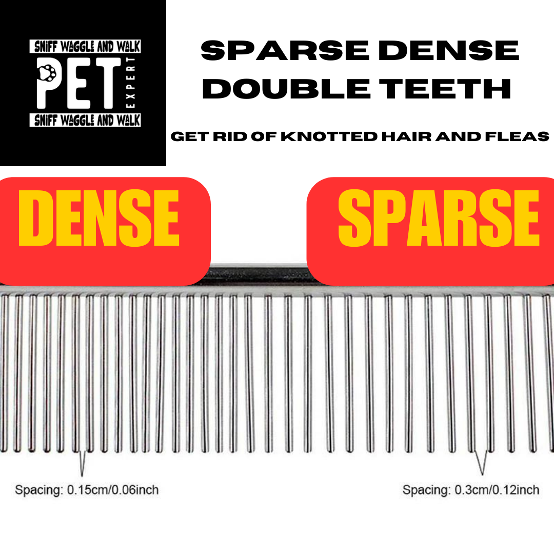 PawComb Dematting Comb — in use on a dog's coat