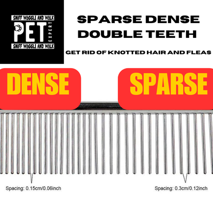 Dematting Comb Stainless Steel for Dogs and Cats Gently Removes Loose Undercoat and Fleas Sniffwaggleandwalk™