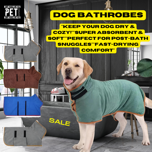 Absorbent Dog Bathrobes by Sniffwaggleandwalk™